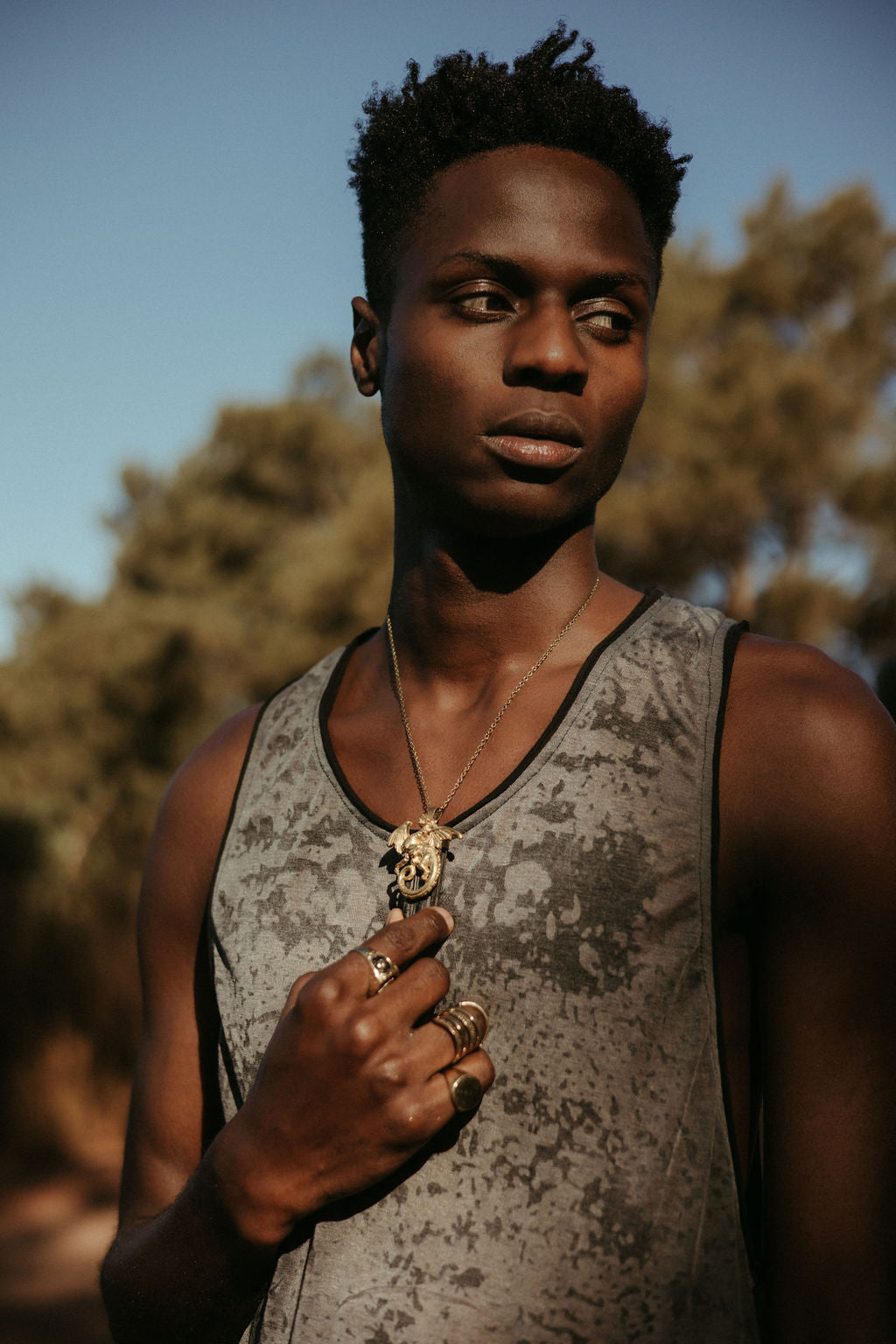 Khaleesi  Raw Black Tourmaline Pendant