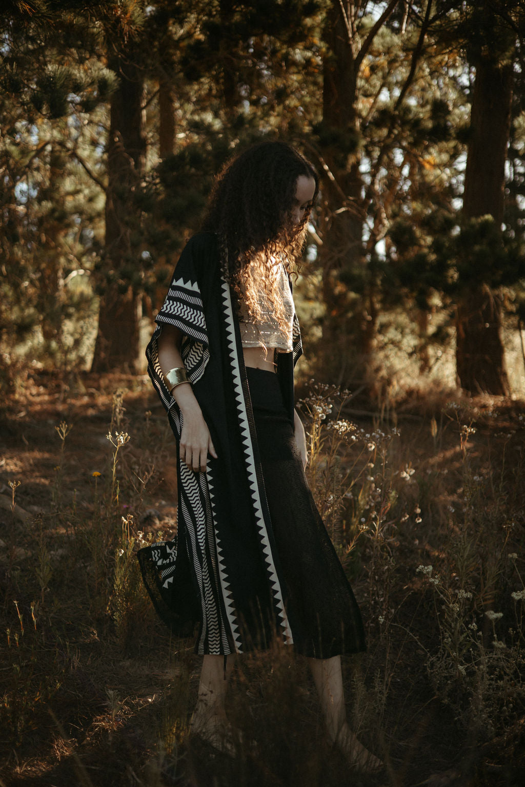 Kali Ma Kaftan - Black and Ivory