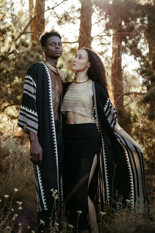 Kali Ma Kaftan - Black and Ivory