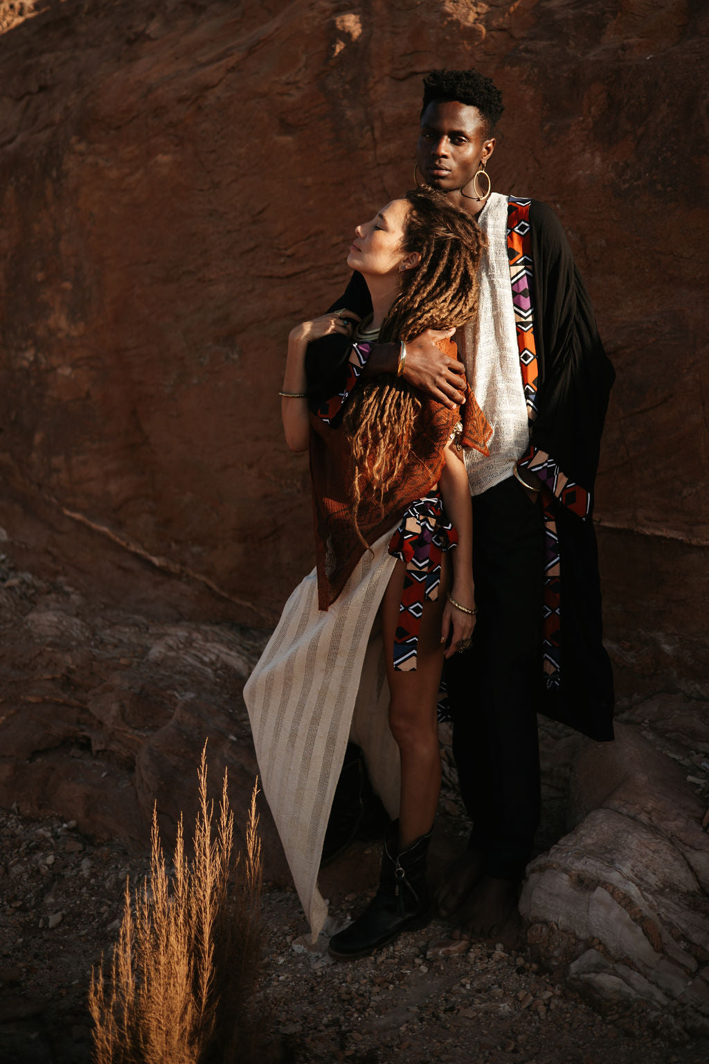 Afreaka Kimono - Black with African trim