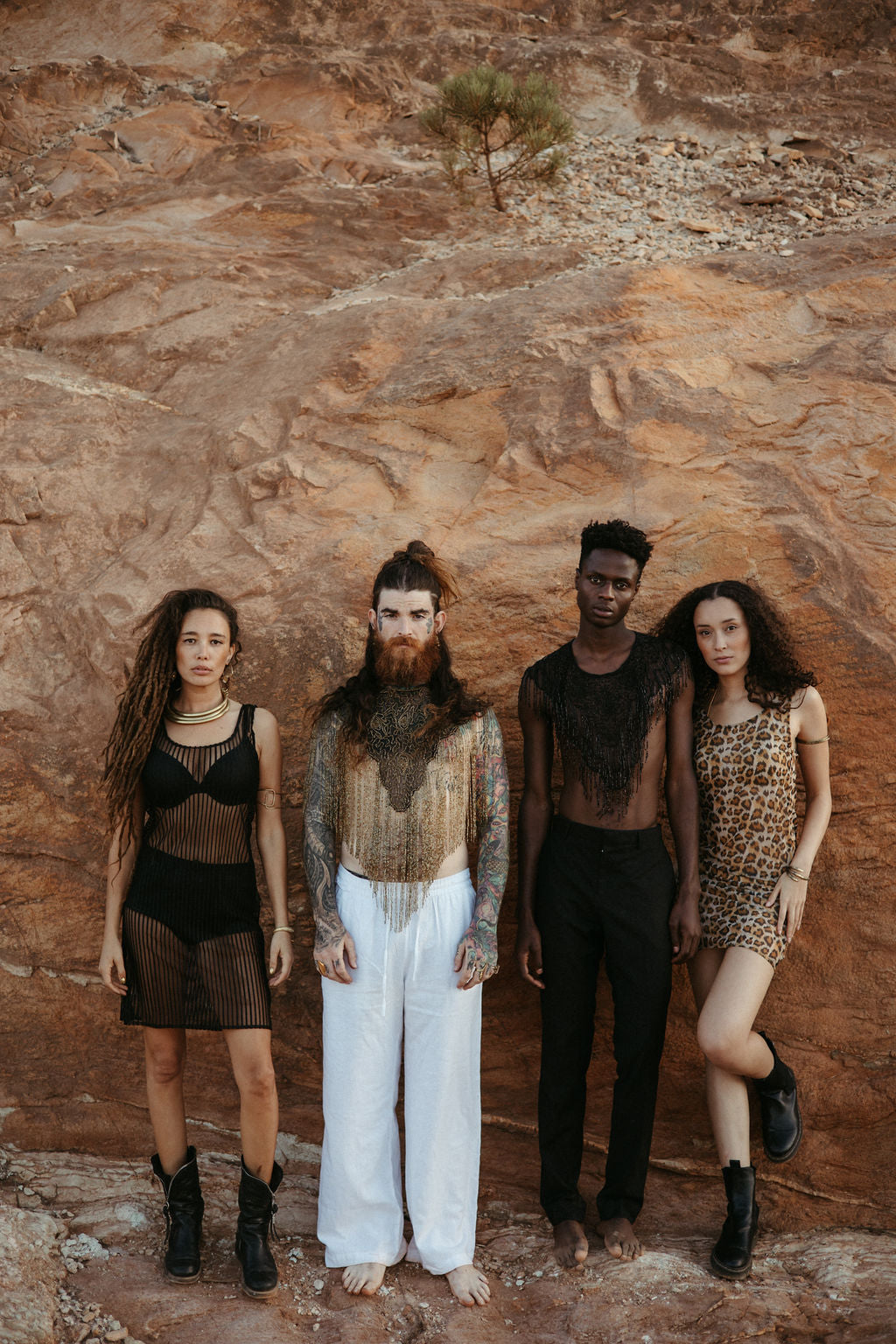 Clifton Dress - Black Stripe Mesh