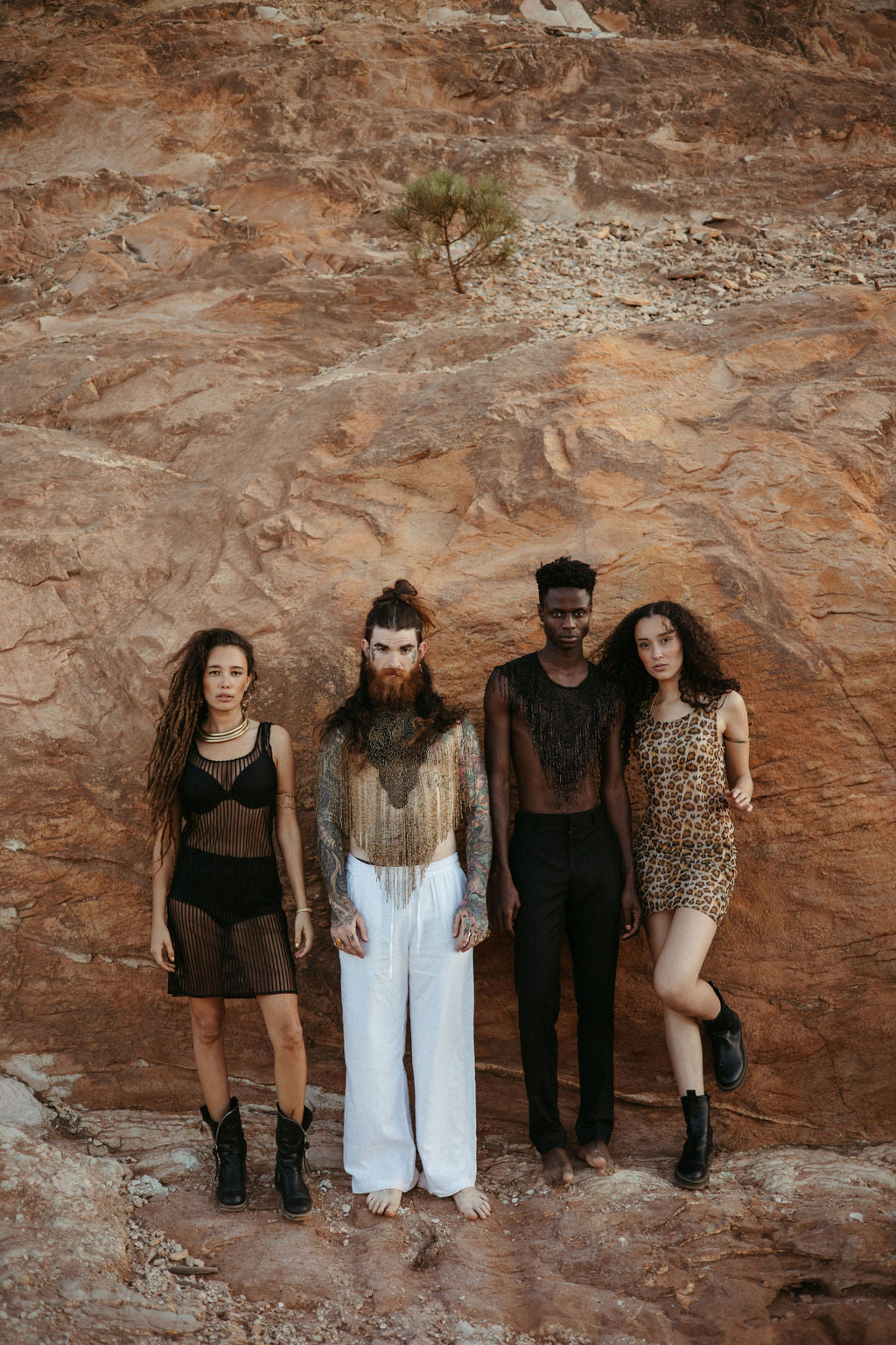 Clifton Dress - Black Stripe Mesh