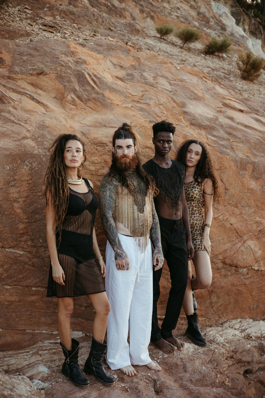 Clifton Dress - Black Stripe Mesh