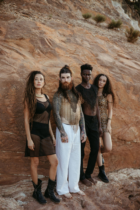 Clifton Dress - Black Stripe Mesh