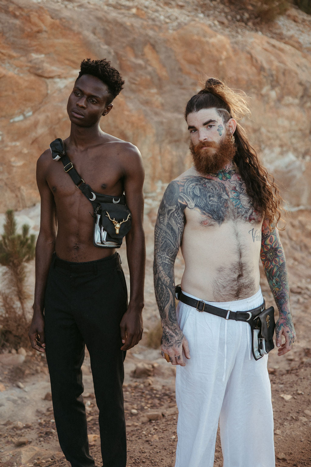 Kamala Leather Pocket Belt -Amazonite Point with wings