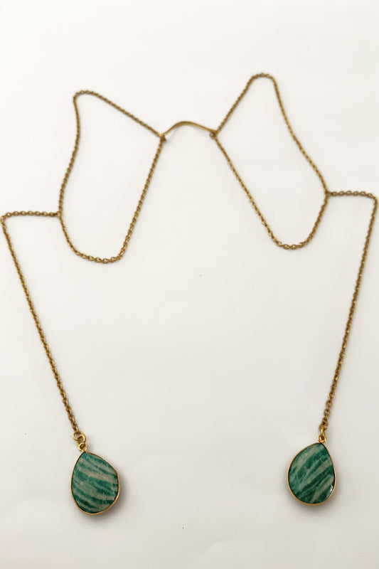 Sahara Face Chain - without lip extension - Amazonite