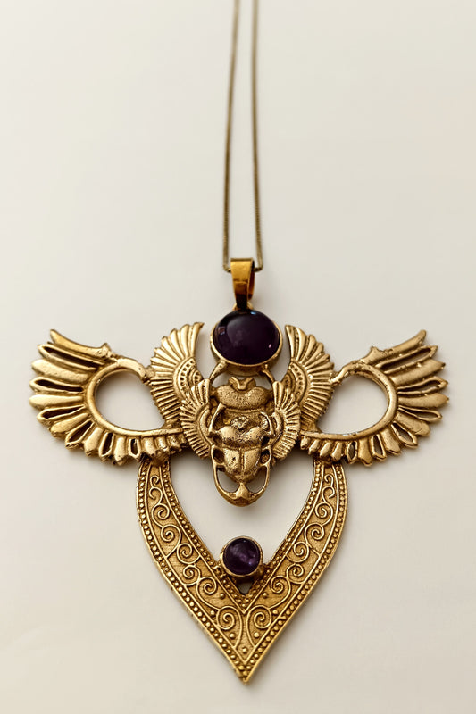 Double Winged Scarab - Amethyst