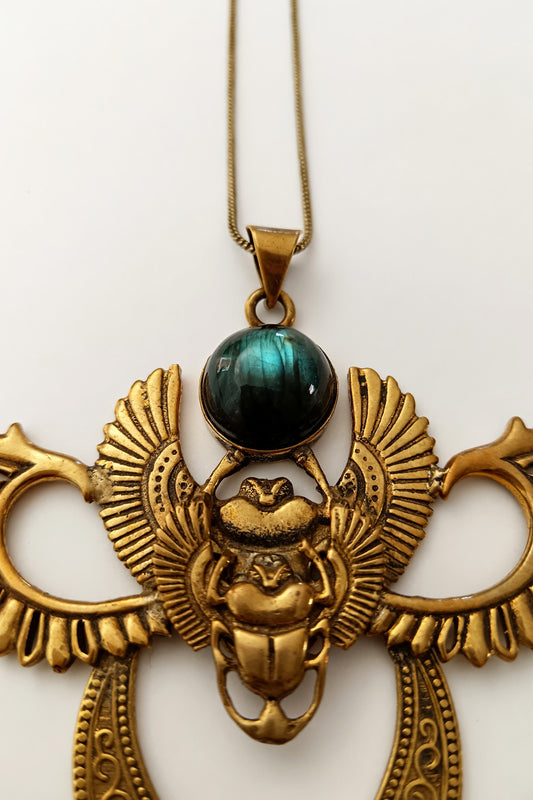 Double Winged Scarab - Labradorite