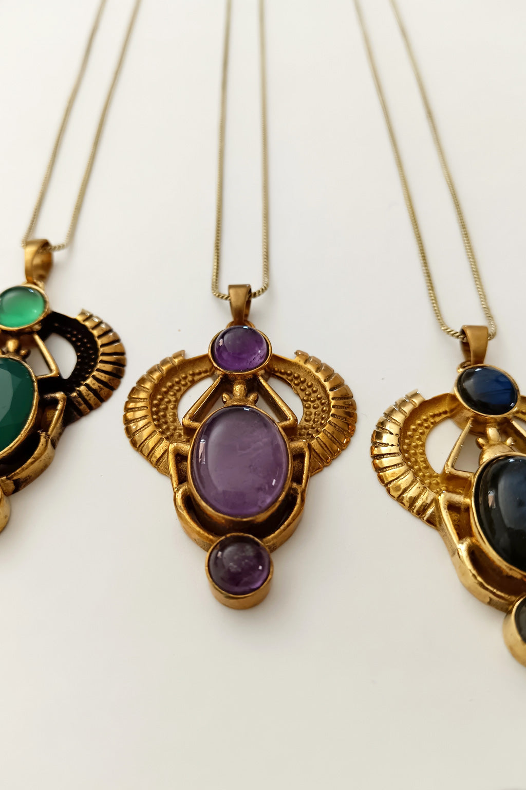 Sacred Scarab Pendant - Amethyst