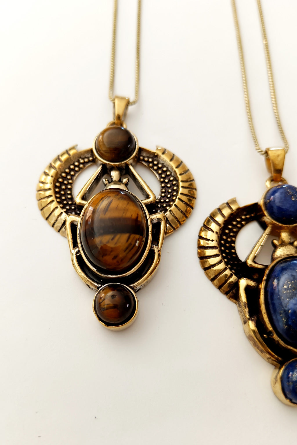 Sacred Scarab Pendant - Tigers Eye