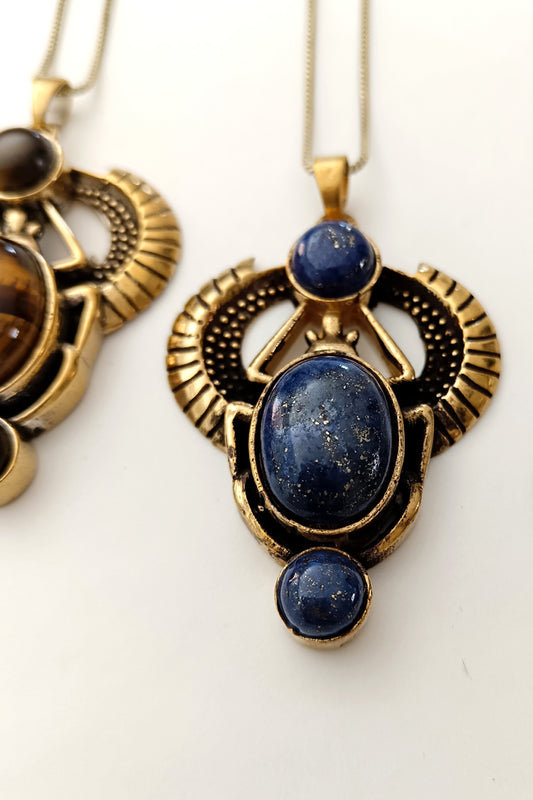 Sacred Scarab Pendant - Lapis Lazuli