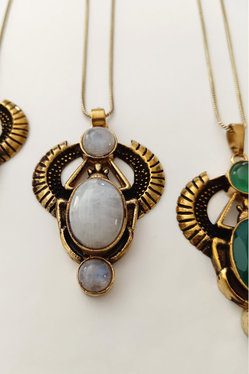 Sacred Scarab Pendant - Moonstone