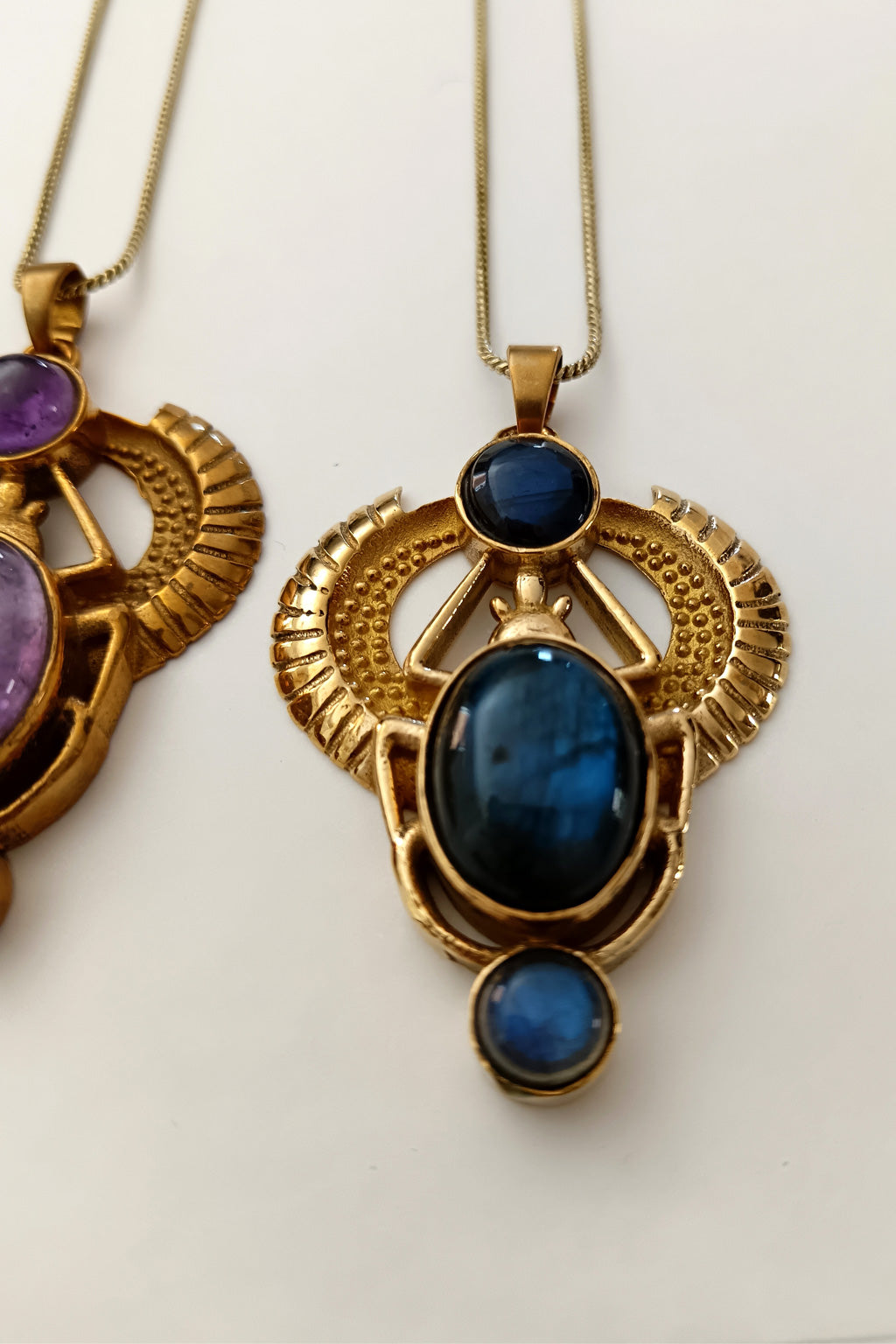 Sacred Scarab Pendant - Labradorite