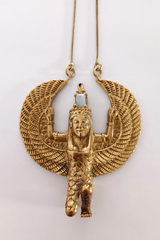 Isis Pendant with Faceted Stone - Moonstone