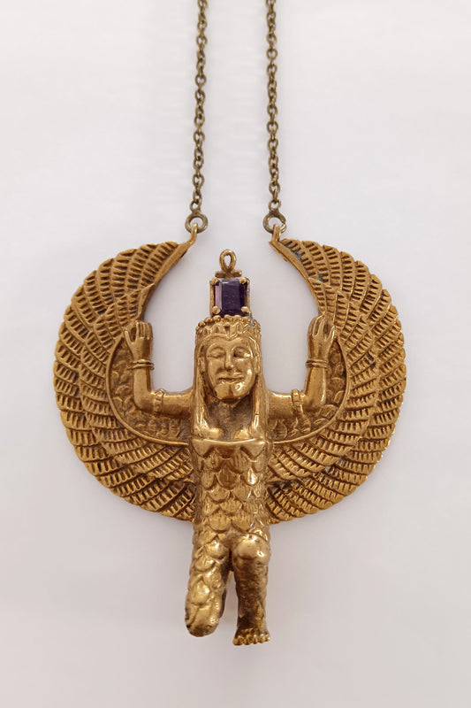 Isis Pendant with Faceted Stone - Amethyst