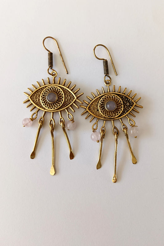 Hydra Earings - Rose Quartz