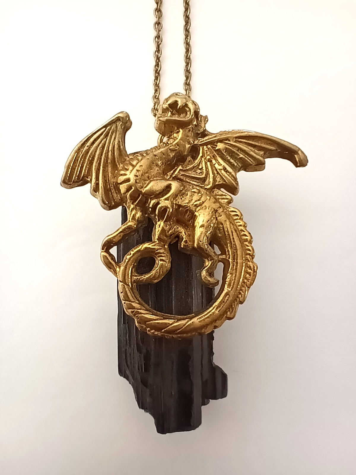 Khaleesi  Raw Black Tourmaline Pendant