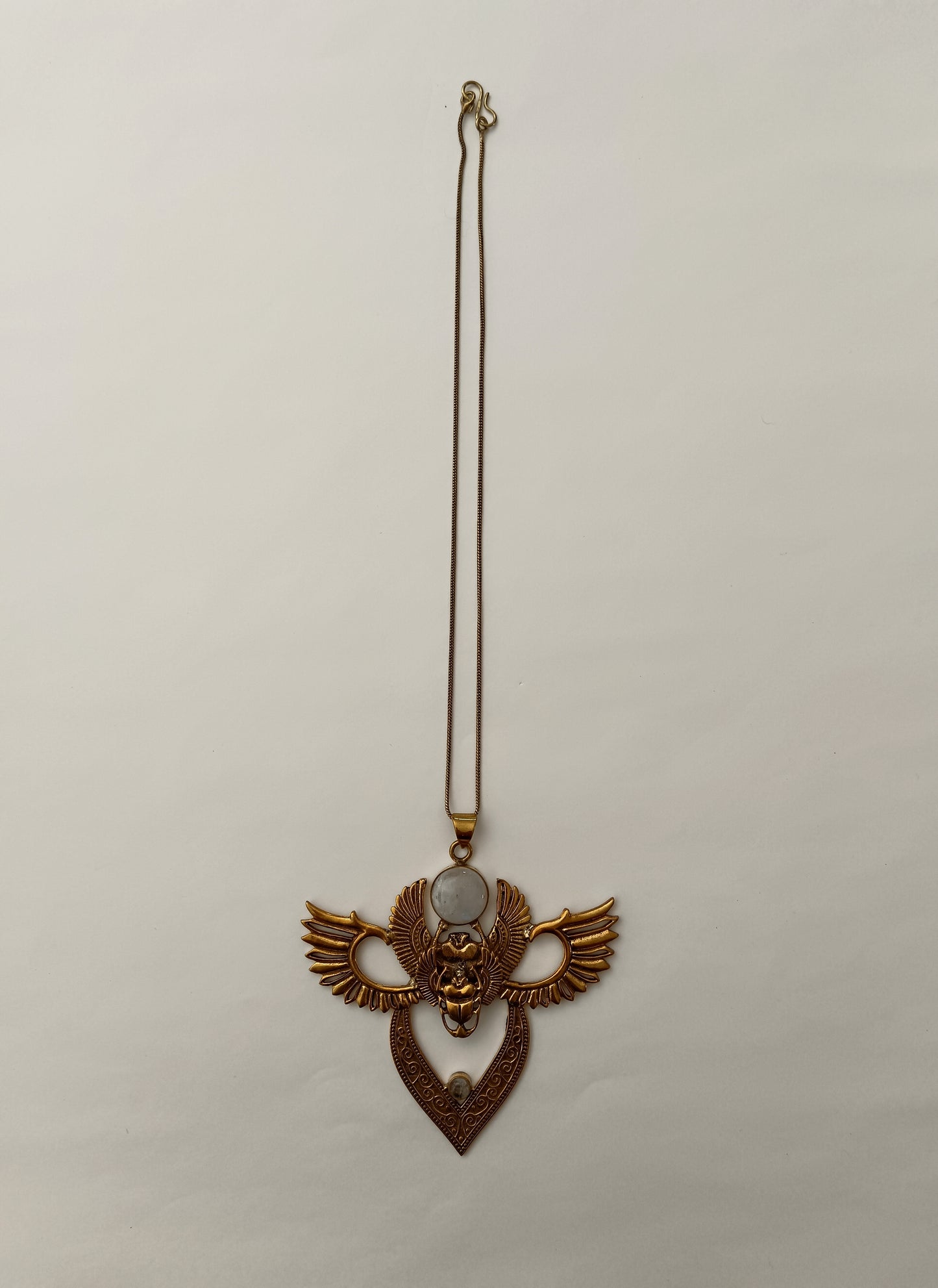 Double Winged Scarab - Moonstone