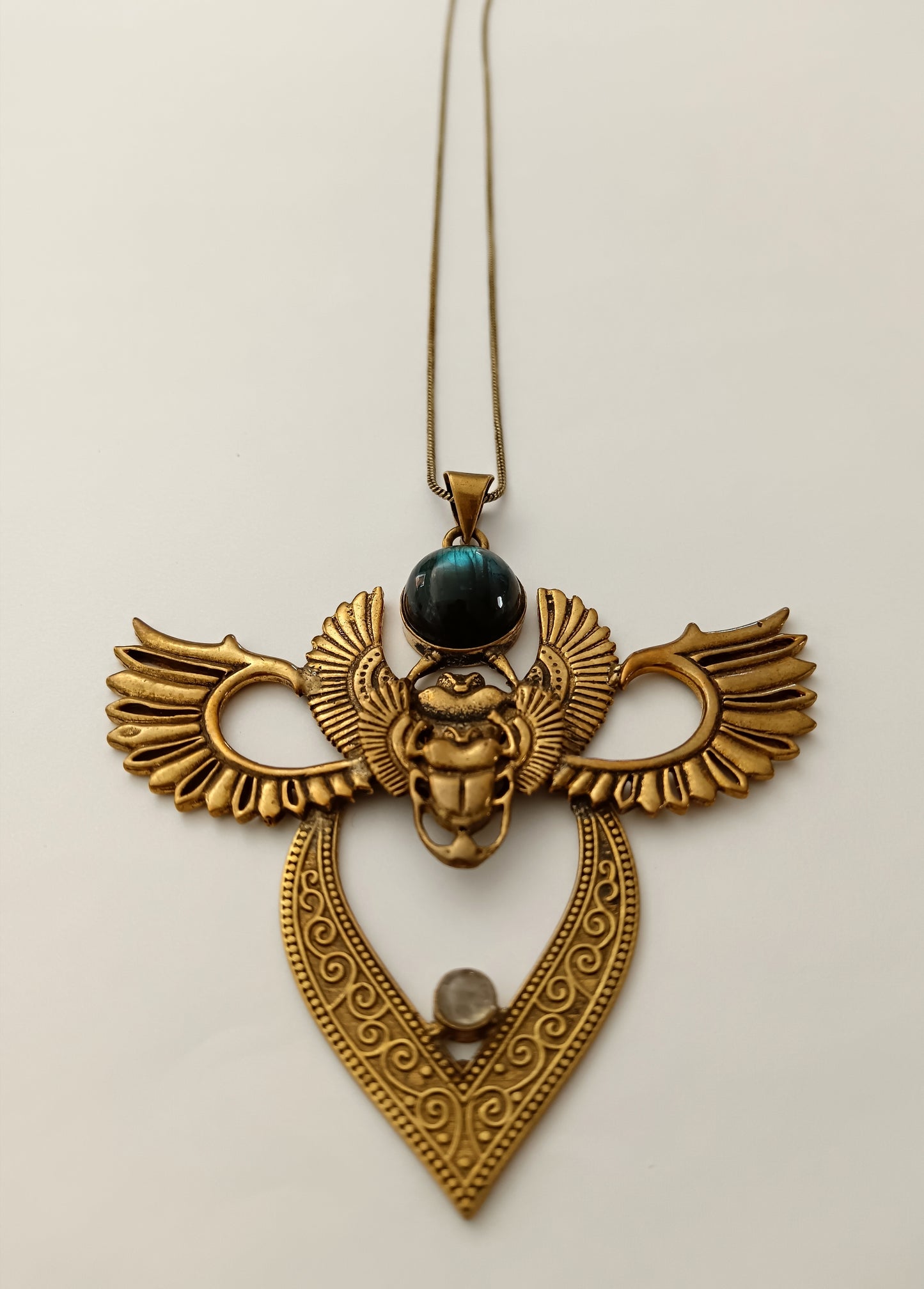 Double Winged Scarab - Labradorite