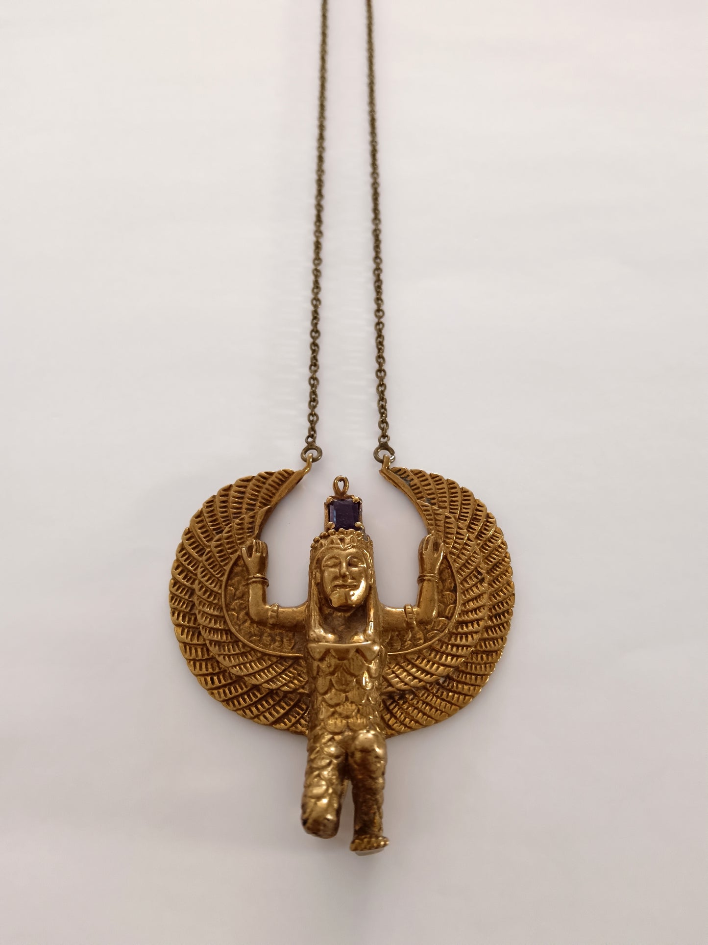 Isis Pendant with Faceted Stone - Amethyst