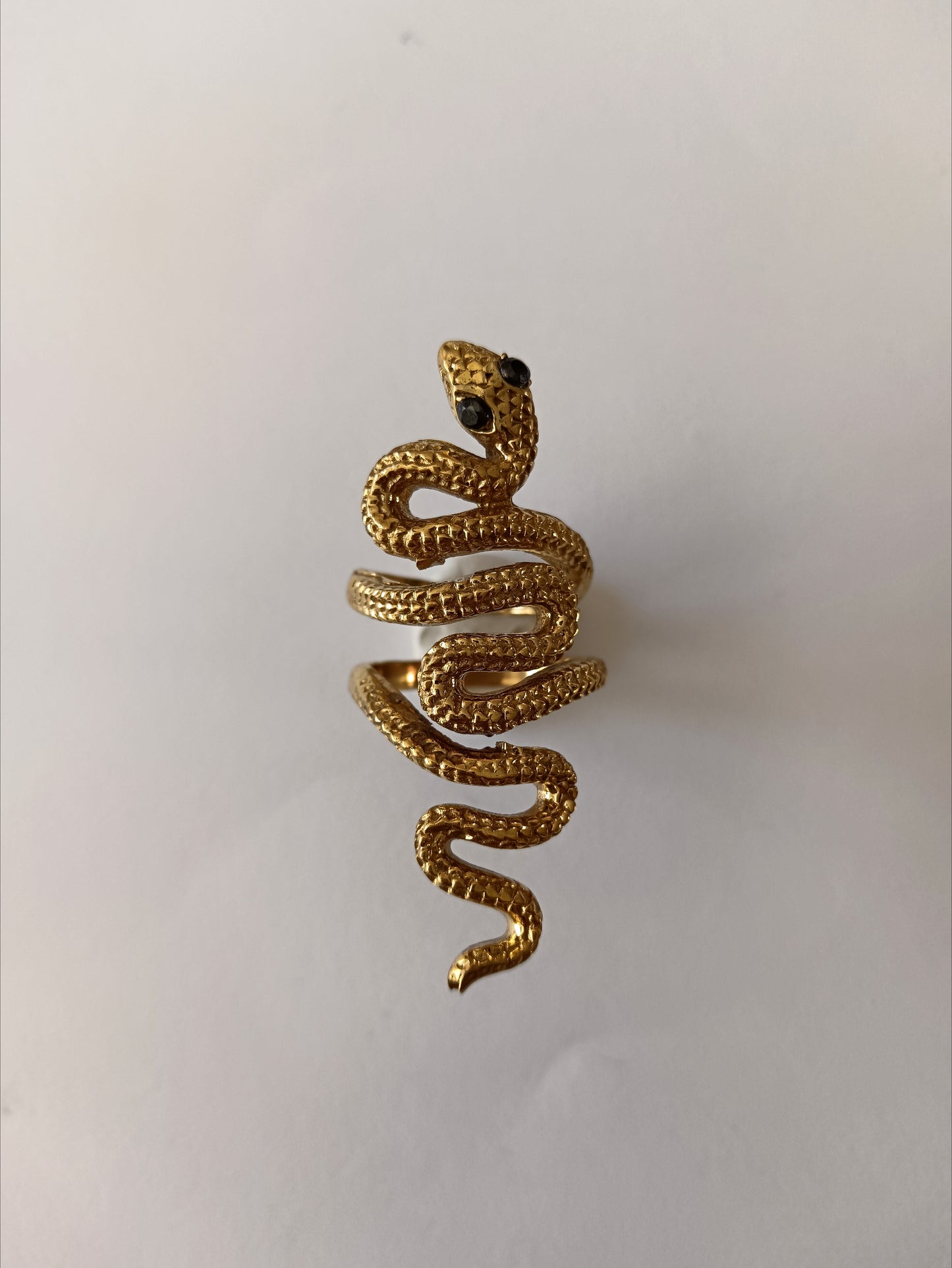 Kundalini Serpent Ring - Black Onyx Eyes