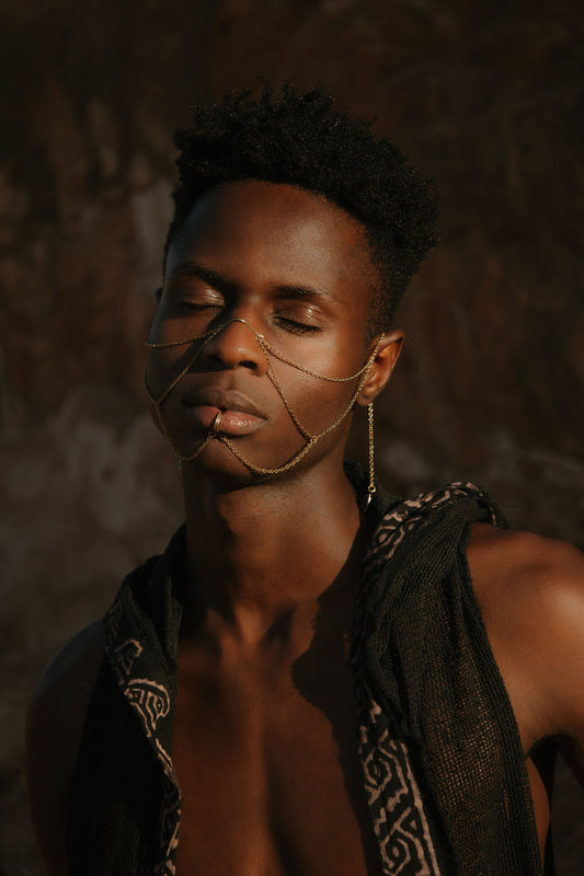 Sahara Face Chain - Cresent Moon