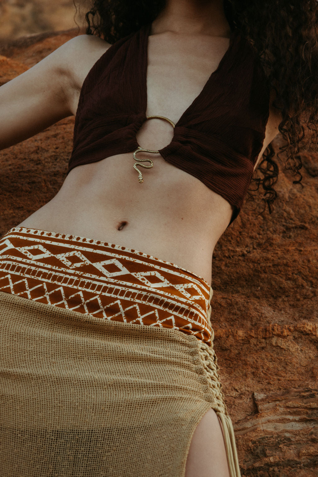 Warrior Skirt - Sand with Mustard trim