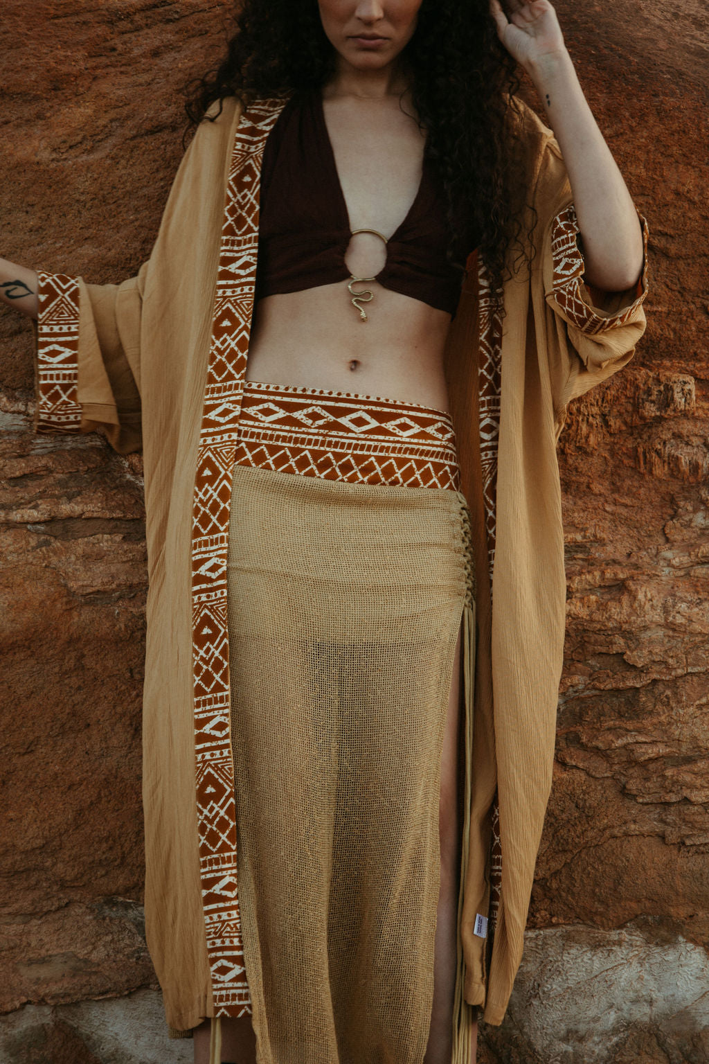 Warrior Skirt - Sand with Mustard trim