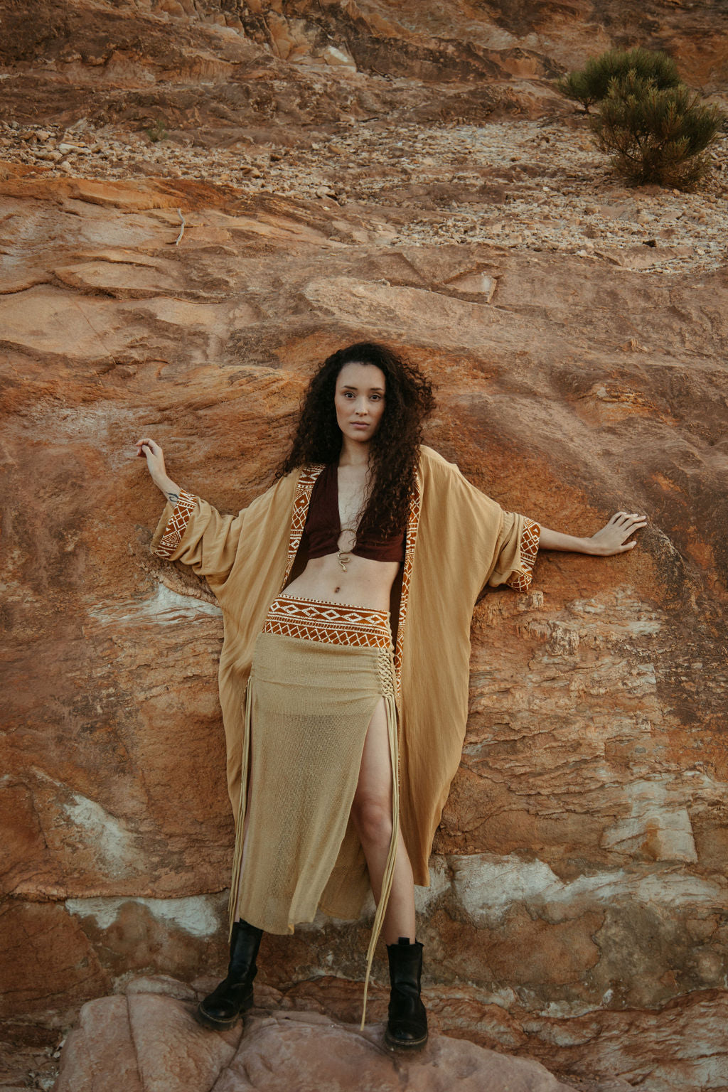 Warrior Skirt - Sand with Mustard trim