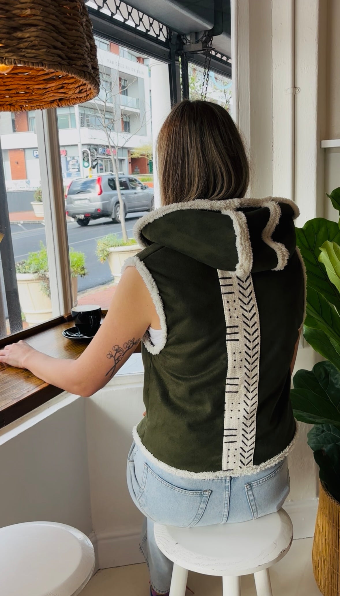 Charlie Hooded Waistcoat -Earthy Olive