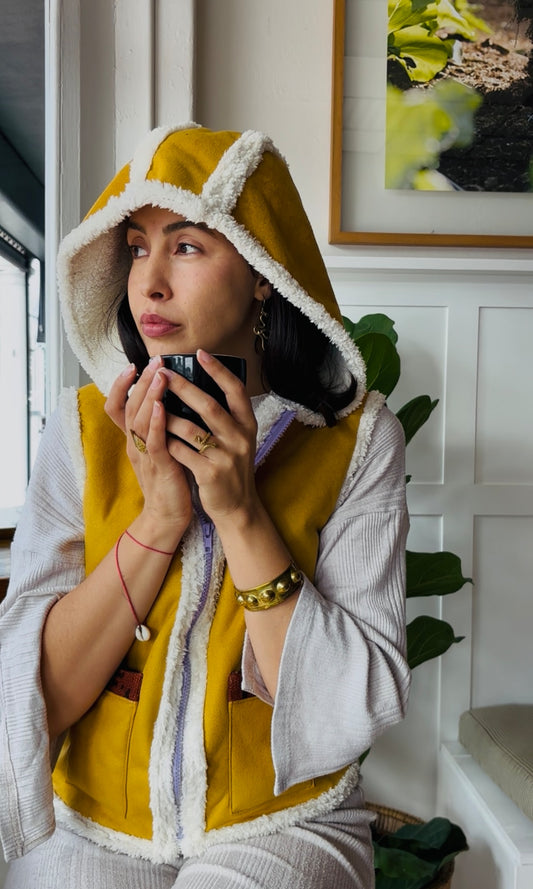 Charlie Hooded Waistcoat - Sun Kissed Mustard
