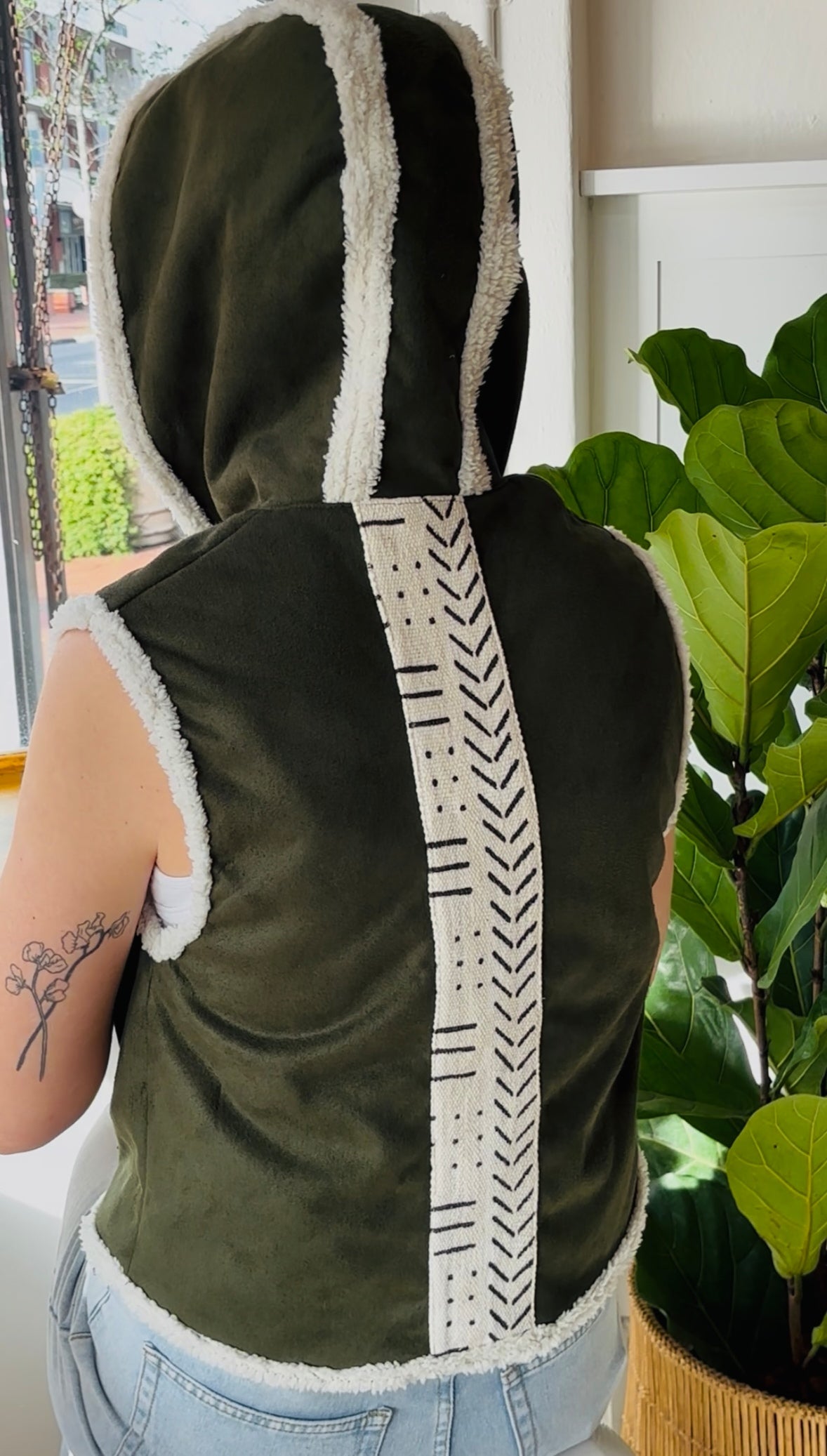 Charlie Hooded Waistcoat -Earthy Olive